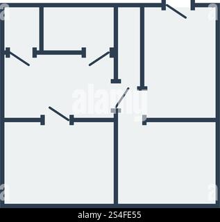 Icon of apartment plan. Flat design. Vector illustration. Stock Vector