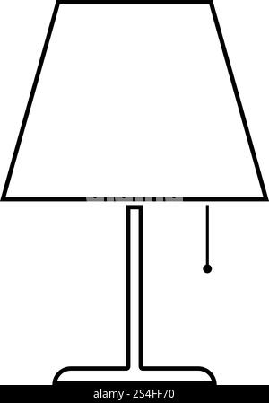 Table lamp Night lamp Clasic lamp icon black color outline vector illustration flat style simple image. Table lamp Night lamp Clasic lamp icon black color outline vector illustration flat style image Stock Vector