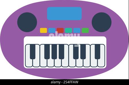 Synthesizer toy icon. Flat color design. Vector illustration. Stock Vector