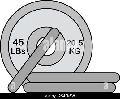 Flat design icon of Barbell disks in ui colors. Vector illustration. Stock Vector