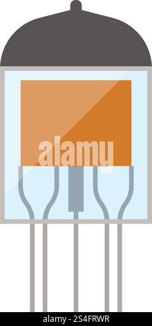 Electronic vacuum tube icon. Flat color design. Vector illustration. Stock Vector