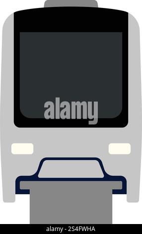 Monorail  icon front view. Flat color design. Vector illustration. Stock Vector