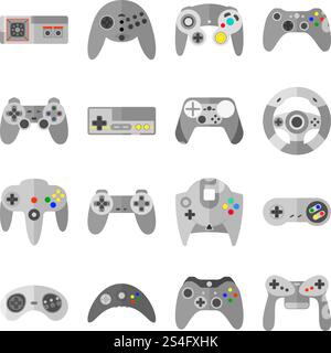 Computer Game Controller Types Set of modern game controllers. Realistic image of computer device ...