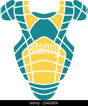 Baseball chest protector icon. Flat color design. Vector illustration. Stock Vector