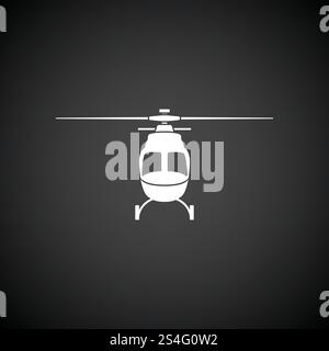Helicopter Icon Front View. Black on White. Vector Illustration Stock ...