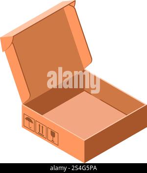 Shoe carton box icon. Isometric of shoe carton box vector icon for web design isolated on white background. Shoe carton box icon, isometric style Stock Vector