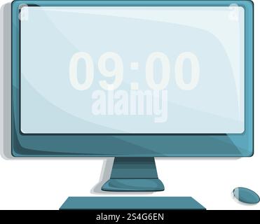 Desktop computer icon. Cartoon of desktop computer vector icon for web design isolated on white background. Desktop computer icon, cartoon style Stock Vector