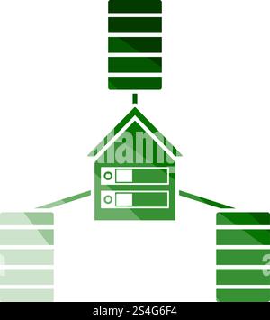 Datacenter Icon. Flat Color Ladder Design. Vector Illustration. Stock Vector