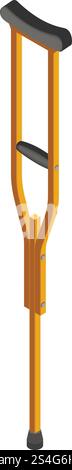 Man wood crutch icon. Isometric of man wood crutch vector icon for web design isolated on white background. Man wood crutch icon, isometric style Stock Vector