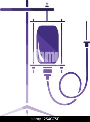 Drop counter icon. Flat color design. Vector illustration. Stock Vector