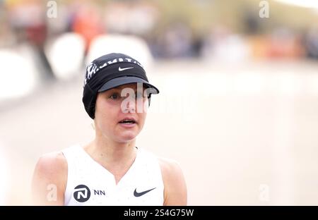 EGMOND AAN ZEE - Nienke Brinkman finished 4th during the 50th anniversary edition of the NN Egmond Half Marathon. The route of this running classic runs along the North Holland coast and through the North Holland Dune Reserve. ANP SANDER KONING Stock Photo
