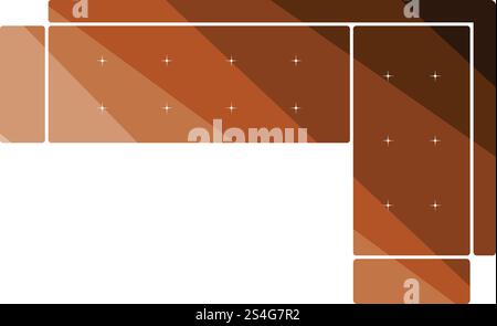 Corner sofa icon. Flat color design. Vector illustration. Stock Vector
