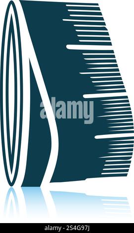 Tailor measure tape icon. Shadow reflection design. Vector illustration. Stock Vector