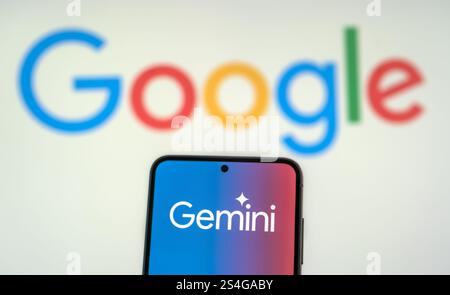 Google Gemini - generative artificial intelligence chatbot Stock Photo