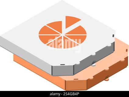 Two pizza boxes icon. Isometric of two pizza boxes vector icon for web design isolated on white background. Two pizza boxes icon, isometric style Stock Vector