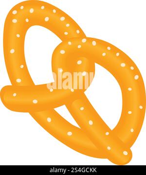 Pretzel icon. Isometric of pretzel vector icon for web design isolated on white background. Pretzel icon, isometric style Stock Vector