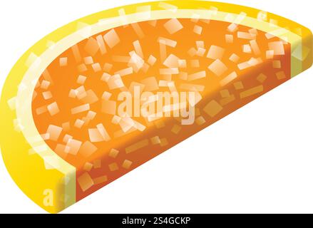 Orange jelly icon. Isometric of orange jelly vector icon for web design isolated on white background. Orange jelly icon, isometric style Stock Vector