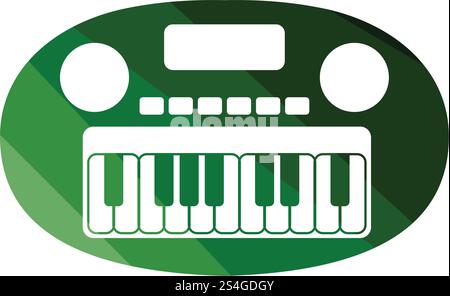 Synthesizer toy icon. Flat color design. Vector illustration. Stock Vector