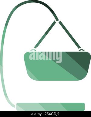 Baby hanged cradle icon. Flat color design. Vector illustration. Stock Vector