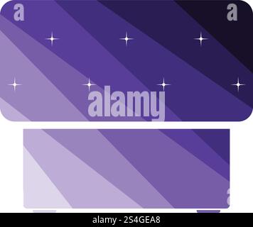Bedroom pouf icon. Flat color design. Vector illustration. Stock Vector