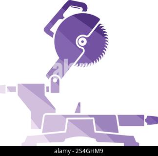 Circular end saw icon. Flat color design. Vector illustration. Stock Vector