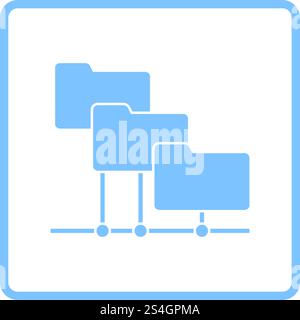 Folder Network Icon. Blue Frame Design. Vector Illustration Stock ...