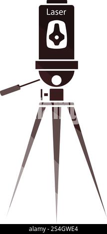 Laser level tool icon. Flat color design. Vector illustration. Stock Vector