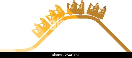 Small roller coaster icon. Flat color design. Vector illustration. Stock Vector
