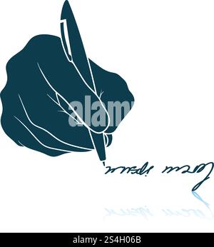 Signing hand icon. Shadow reflection design. Vector illustration. Stock Vector
