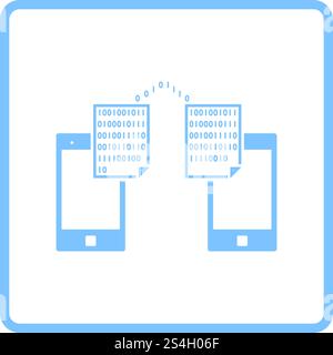 Exchanging Data Icon. Blue Frame Design. Vector Illustration. Stock Vector