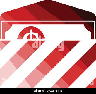 Birthday gift envelop icon with money  . Flat color design. Vector illustration. Stock Vector