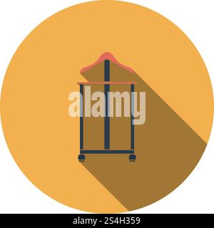 Hanger Stand Icon. Flat Circle Stencil Design With Long Shadow. Vector Illustration. Stock Vector