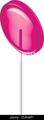 Pink lollipop icon. Isometric of pink lollipop vector icon for web design isolated on white background. Pink lollipop icon, isometric style Stock Vector