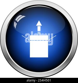 Product Release Icon. Glossy Button Design. Vector Illustration. Stock Vector