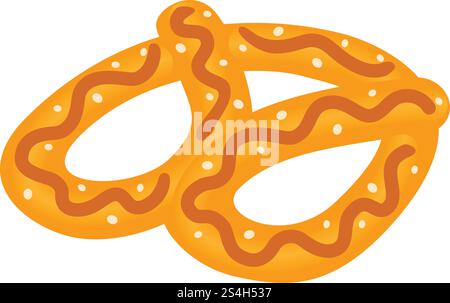 Salt pretzel icon. Isometric of salt pretzel vector icon for web design isolated on white background. Salt pretzel icon, isometric style Stock Vector