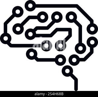 Future brain icon. Outline future brain vector icon for web design isolated on white background. Future brain icon, outline style Stock Vector