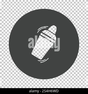 Bar shaker icon. Subtract stencil design on tranparency grid. Vector illustration. Stock Vector