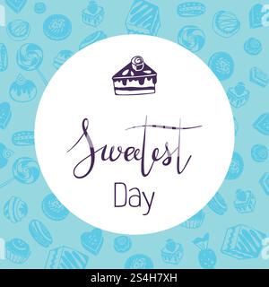 Cake sweetest day logo. Simple illustration of cake sweetest day vector logo for web design. Cake sweetest day logo, simple style Stock Vector