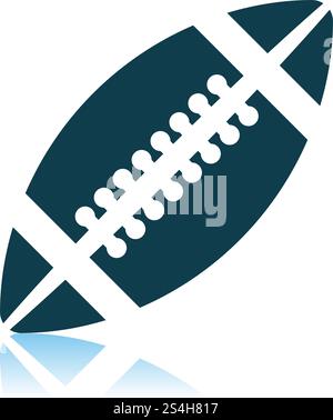 American football icon. Shadow reflection design. Vector illustration ...