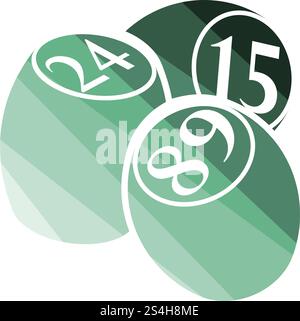 Bingo Kegs icon. Flat color design. Vector illustration. Stock Vector