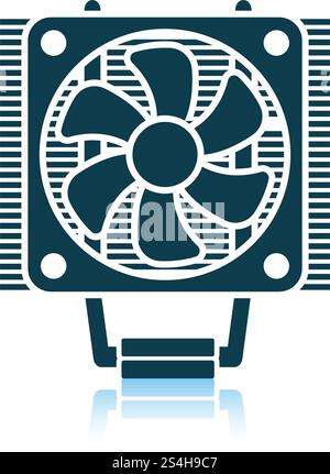CPU Fan icon. Shadow reflection design. Vector illustration. Stock Vector