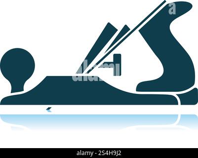 Jack-plane Tool Icon. Shadow Reflection Design. Vector Illustration. Stock Vector