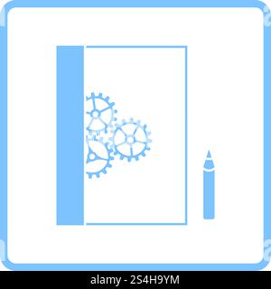 Product Development Icon. Blue Frame Design. Vector Illustration. Stock Vector