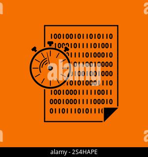 Fast Development Icon. Black on Orange background. Vector illustration. Stock Vector