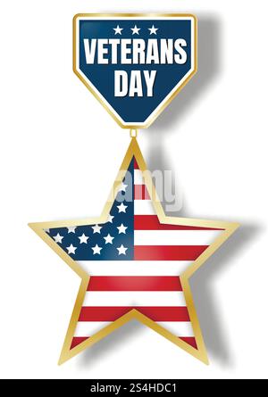 Veterans day icon logo. Realistic illustration of veterans day vector icon logo for web design isolated on white background. Veterans day icon logo, realistic style Stock Vector