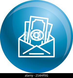 Bribery money envelope icon. Outline bribery money envelope vector icon for web design isolated on white background. Bribery money envelope icon, outline style Stock Vector