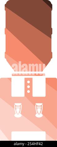 Office water cooler icon. Flat color design. Vector illustration. Stock Vector