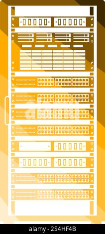 Server Rack Icon. Flat Color Ladder Design. Vector Illustration. Stock Vector