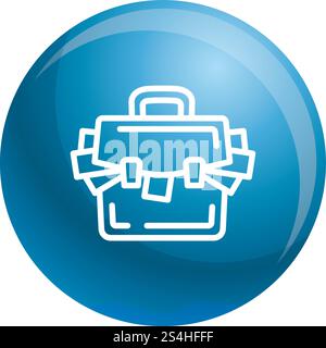 Suitcase corruption money icon. Outline suitcase corruption money vector icon for web design isolated on white background. Suitcase corruption money icon, outline style Stock Vector