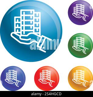 Bribery money give icons set vector 6 color isolated on white background. Bribery money give icons set vector Stock Vector